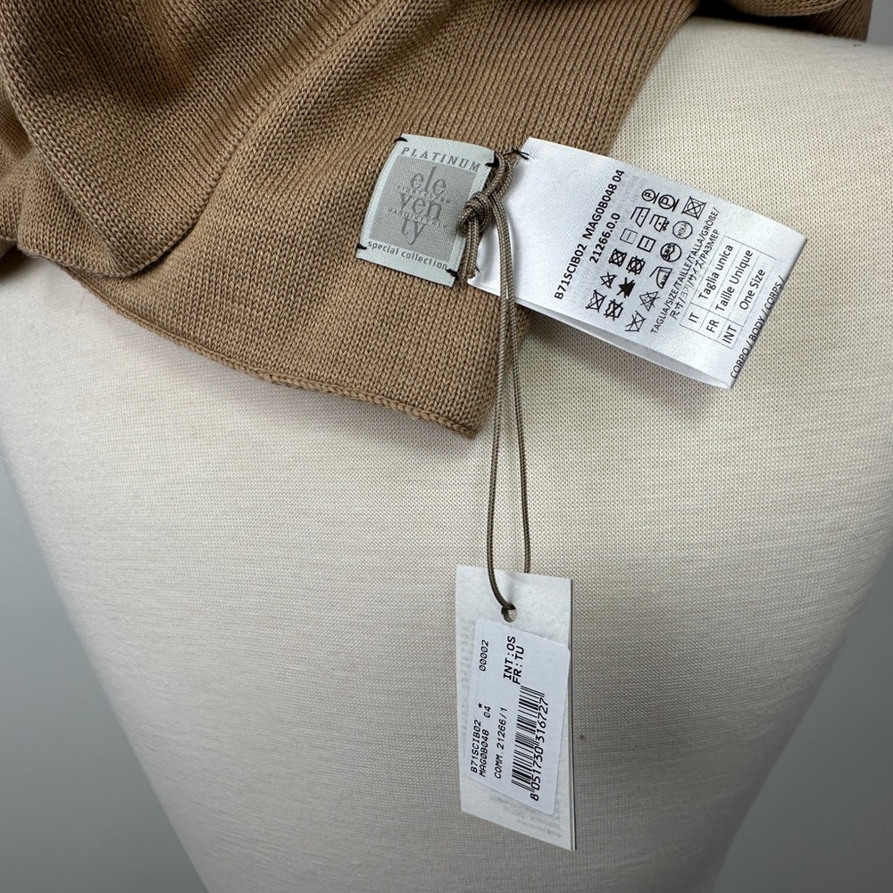 Eleventy Wool Infinity Scarf Tan - Picture 5 of 6